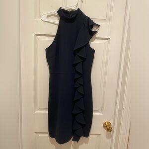 navy blue dress for baby girl Kate Cowl Drape Asymmetrical Maxi Dress main image 1